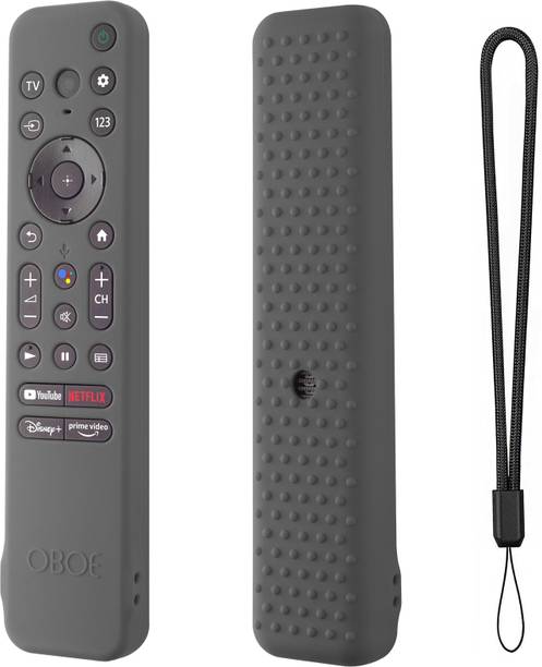 Oboe Front & Back Case for Sony Smart Tv 2022 Voice Remote RMF-TX 800U RMF-TX 900U Silicone Remote Cover with Lanyard