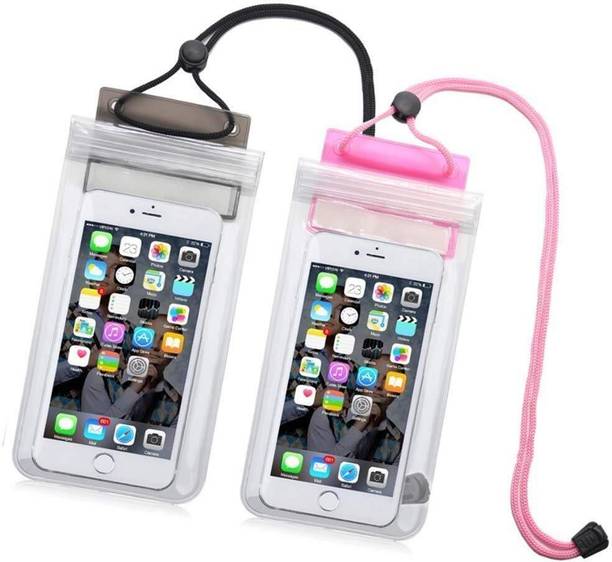 Hybite Pouch for Mobile Phone PVC Waterproof Rain Protection Transparent Pouch Cover 7 inches (Multicolour)