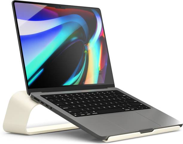DailyObjects Arete Laptop Stand - (Black) Aluminium Desk Stand Laptop Stand Compatible with Universal Laptops