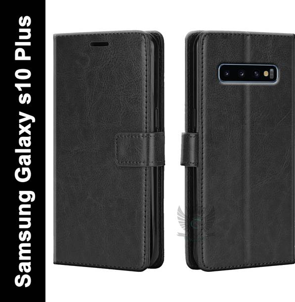 KING COVERS Flip Cover for samsung galaxy s10 plus| Inside TPU with Card Pockets | Wallet Stand | Magnetic Closure