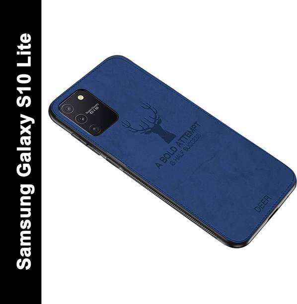 MOBILOVE Back Cover for Samsung Galaxy S10 Lite | Deer Pattern Cloth Texture Leather Finish Soft Fabric Case