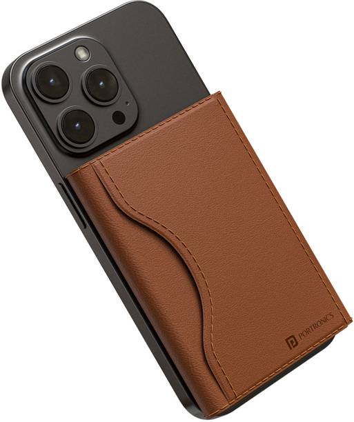 Portronics Wallet Case Cover for iPhone 16/15/14/13/12 & Metal Ring for Non Magnetic Phone