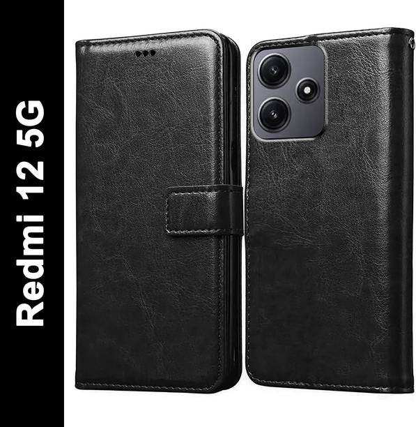 Casotec Flip Cover for Mi Redmi 12 5G, Mi Redmi 12 4G, Poco M6 Pro 5G