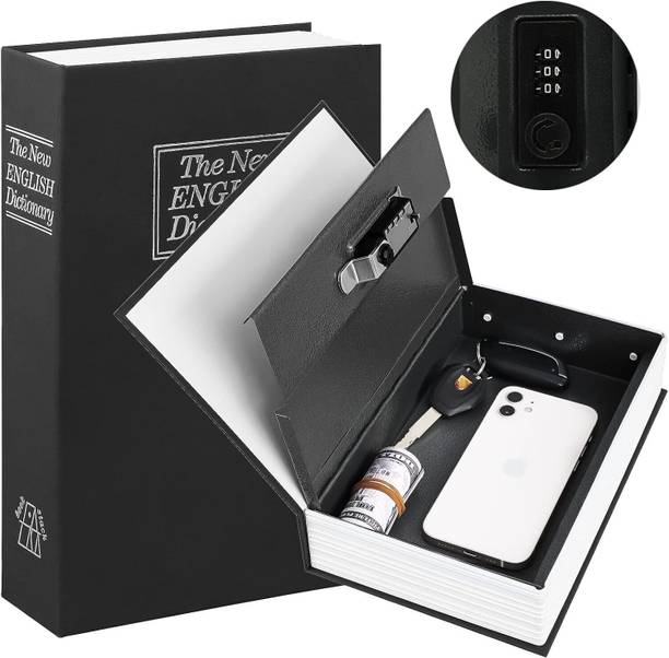 Authfort Book Safe with Combination Lock Portable Metal Box,Dictionary Diversion Book Cash Box