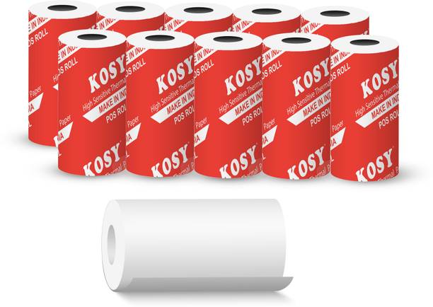 KOSY POS Thermal Paper Roll Pack of 10 Swipe Machine Receipt Paper Thermal Cash Register Paper
