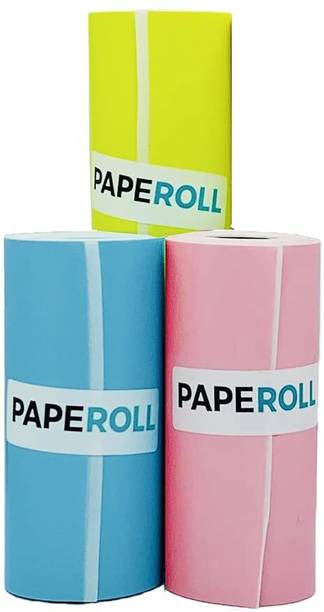 PeriPeri (2inch) Colorful Sticky Thermal Paper (Self-Adhesive) 3 Meter 3 Rolls Thermal Cash Register Paper