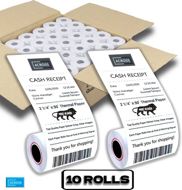 ACROSS Billing Roll Paper 2 inch / 58mm (10 Rolls) Thermal Cash Register Paper