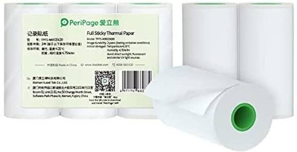 PeriPeri PeriPage (2inch) 2 Yr Full Sticky Thermal Paper (Self-Adhesive) 3 Rolls Thermal Cash Register Paper