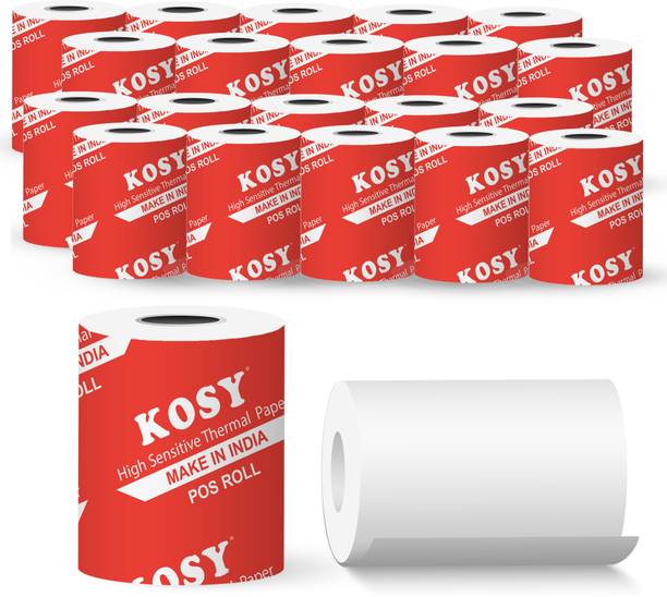 KOSY POS Thermal Paper Roll Pack of 20 Swipe Machine Receipt Paper Thermal Cash Register Paper