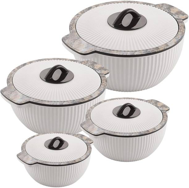 गलूफ Insulated Casserole set | Stainless Steel Inner | Food Grade 4 का पैक थर्मोवेयर कैसरोल सेट