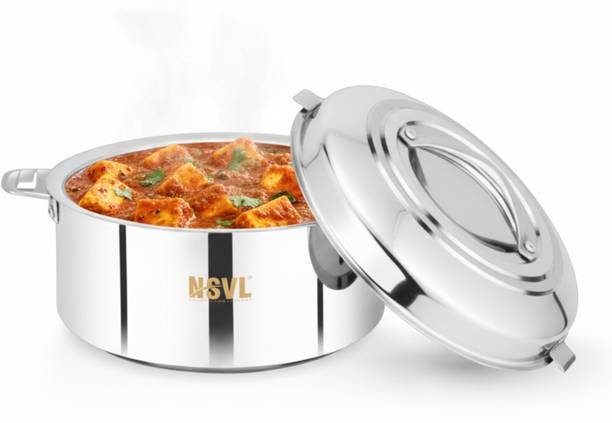 NSVL Stainless Steel 2000 ML Hot Pot Serve Casserole With Lid Serve Casserole Thermoware Casserole