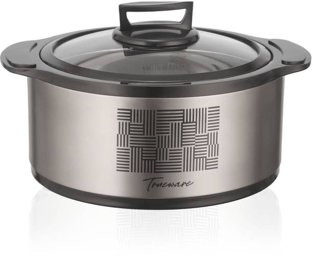 ट्रूवेयर Cosmic Glass thermoware Stainless steel casserole with Toughened Glass Lid थर्मोवेयर कैसरोल