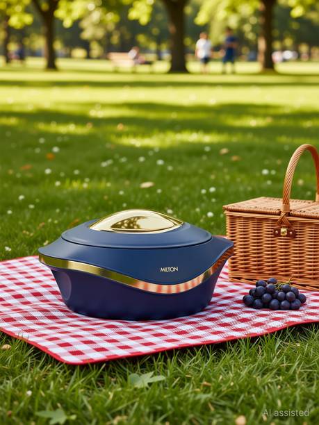 MILTON Pearl 1000 Inner Stainless Steel Casserole, 860 ml, Blue Serve Casserole