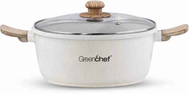Greenchef Pebble Aluminium Die Cast with glass lid 22CM Cook and Serve Casserole