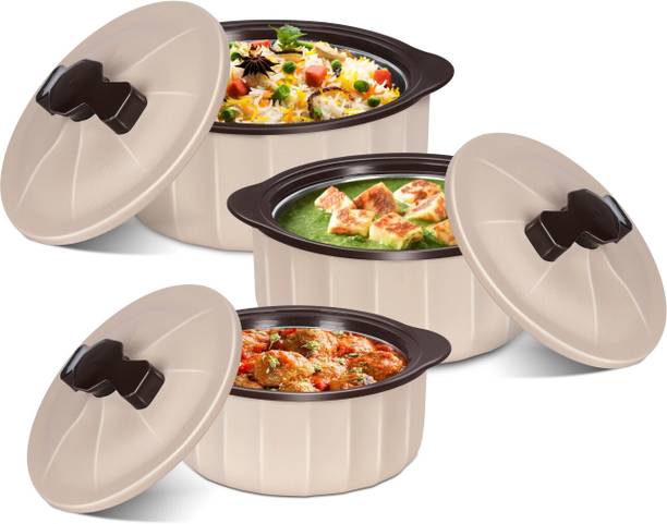 JAYPEE Micro Smart Serving Gifting Dining Table Party Occasional Use Pack of 3 Serve Casserole Set