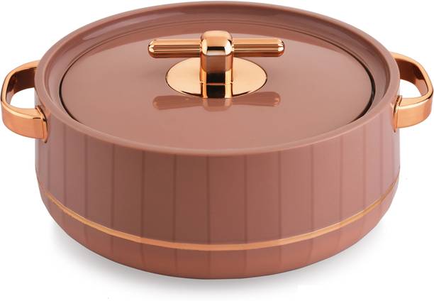 ब्लाल Deluxe Decor 3000 Inner Stainless Steel Insulated Casserole Brown Gold थर्मोवेयर कैसरोल
