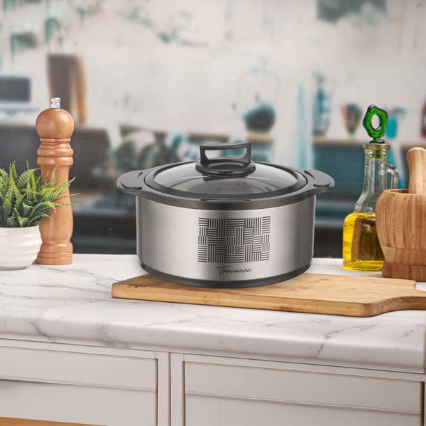 Trueware Cosmic Glass 2000ML Thermoware steel casserole with Toughened Glass Lid Thermoware Casserole