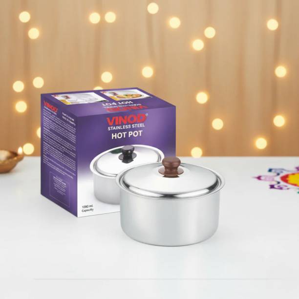 VINOD Stainless Steel Double Wall Hot Pot with Mirror Finish with Heat Retention Lid Serve Casserole