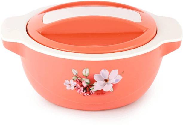 cello Vista Plastic Casserole with Lid| Locks in The Cold & Heat for Long | Pink Thermoware Casserole