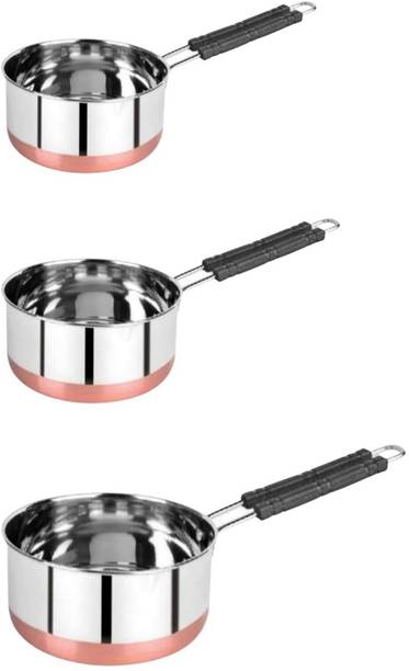 HM EVOTEK Steel Copper Bottom Sauce, Tea, Milk Pan, Milk Boiler, Chai Patila Tapeli K3 Cookware Set