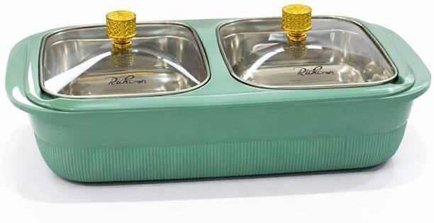 RichCraftInt Dual Section Food Serving Casserole Cook and Serve Casserole