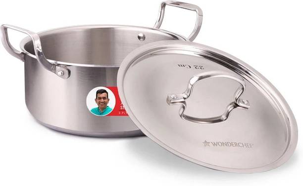 वंडरशेफ Stella Tri-Ply 24 cm Stainless Steel Lid & कुक एंड सर्व कैसरोल