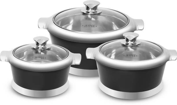 JAYPEE Jazz Food Serving Set for Gifting Food Serve Hotpot Roti Box for Home Dining Pack of 3 Thermoware Casserole Set