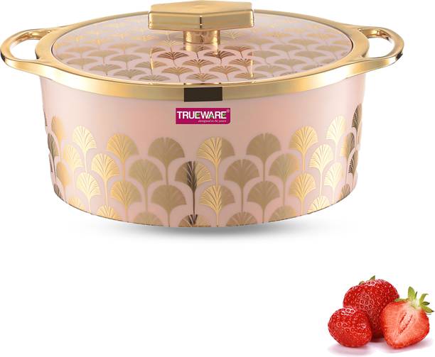 ट्रूवेयर Floraa Fine Casserole Inner Steel Casserole, 2500 ml, Pink थर्मोवेयर कैसरोल सेट