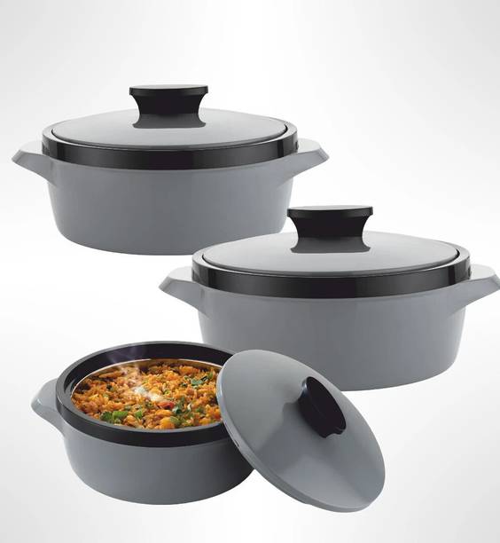 nariya CASSEROLE SET COMES WITH 3 DIFFERENT CAPACITY FOR EVERYDAY USE AT HOME Pack of 3 Thermoware Casserole Set
