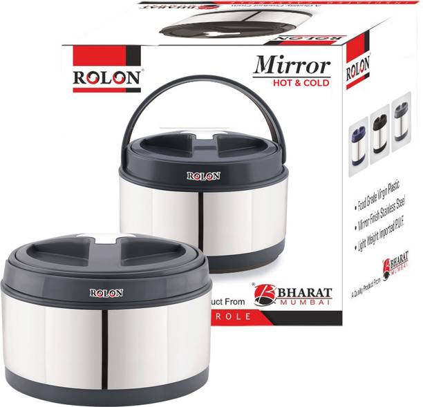 ROLON Mirror 1500 Casserole | Grey | 1200 ml |Insulated Inner Steel Casserole Thermoware Casserole
