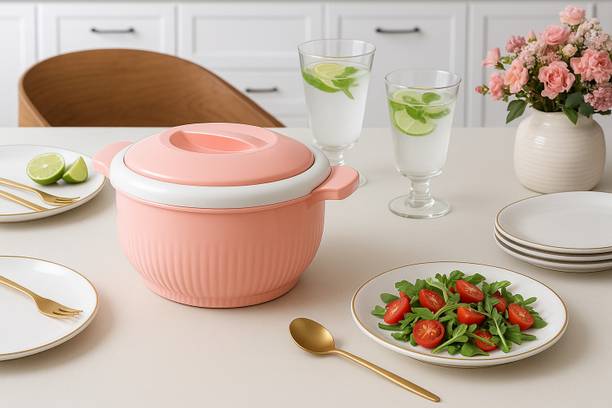 Mainsa Hot Pot with Heat Resistant Lid | Double Wall Thermal Food Server Serve Casserole