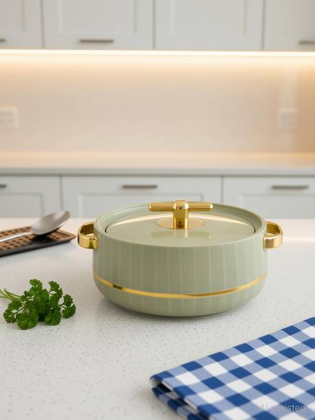 BLAL Deluxe Decor 3000 Inner Stainless Steel Insulated Casserole Green Thermoware Casserole