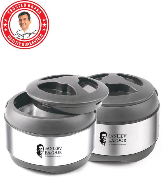 Sanjeev Kapoor by Classic Essentials Stainless Steel Insulated Hot Meal Serving Alpha Pack of 2 Thermoware Casserole