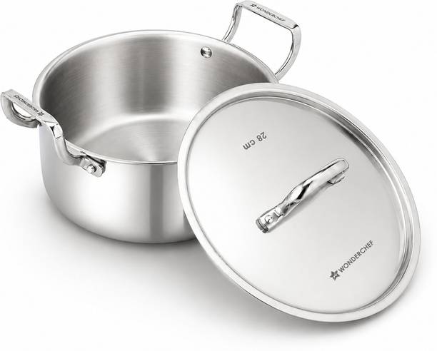 WONDERCHEF Stella Triply Stainless-steel Casserole with Lid for Kitchen/ Cook and Serve Casserole