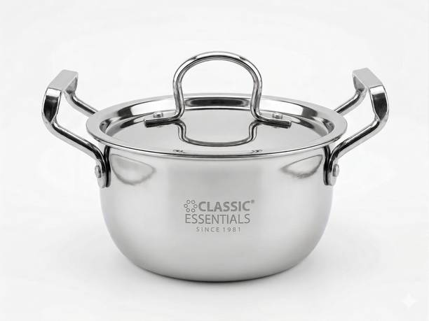 Classic Essentials Bella Triply induction bottom Cook and Serve Casserole, 18cm with Lid | Cook and Serve Casserole