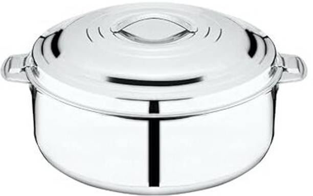 Freshome Stainless Steel Hot Pot Box with Lid for Rice Chapati Roti Gravies Curries Dish Cook and Serve Casserole