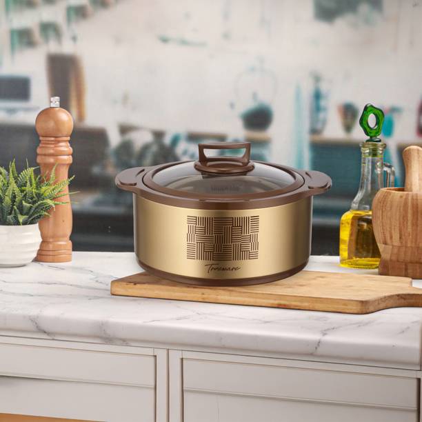 Trueware Cosmic Glass thermoware Stainless steel casserole with Toughened Glass Lid Thermoware Casserole