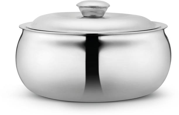 Classic Essentials Stainless Steel Double Wall Belly Casserole Insulated Tripot Serve Casserole