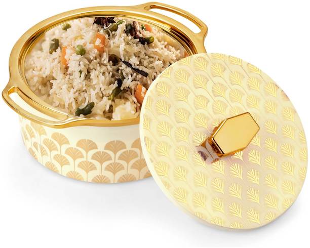 Trueware Floraa Fine Casserole Inner Steel Casserole, 2500 ml, Off White Thermoware Casserole