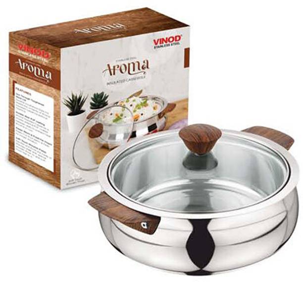 VINOD Aroma Insulated Casserole with Glass Lid - Capacity 750 ml Serve Casserole