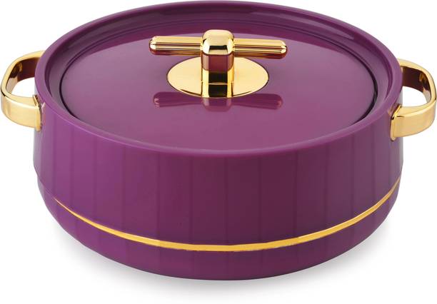 BLAL Deluxe Decor Plastic Inner Stainless Steel Insulated Casserole Purple Gold Thermoware Casserole