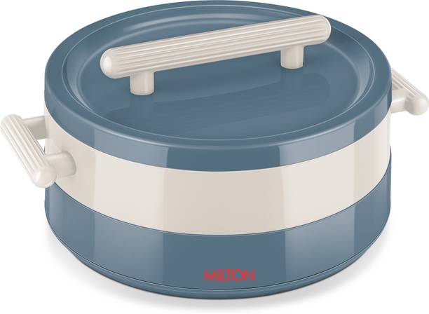 MILTON Valenza 1000 Stainless Steel Casserole for Roti, 750ml | Hot Box, Blue Thermoware Casserole