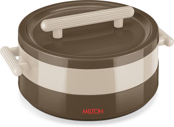 MILTON Valenza 1000 Stainless Steel Casserole for Roti, 750ml | Hot Box, Brown Thermoware Casserole