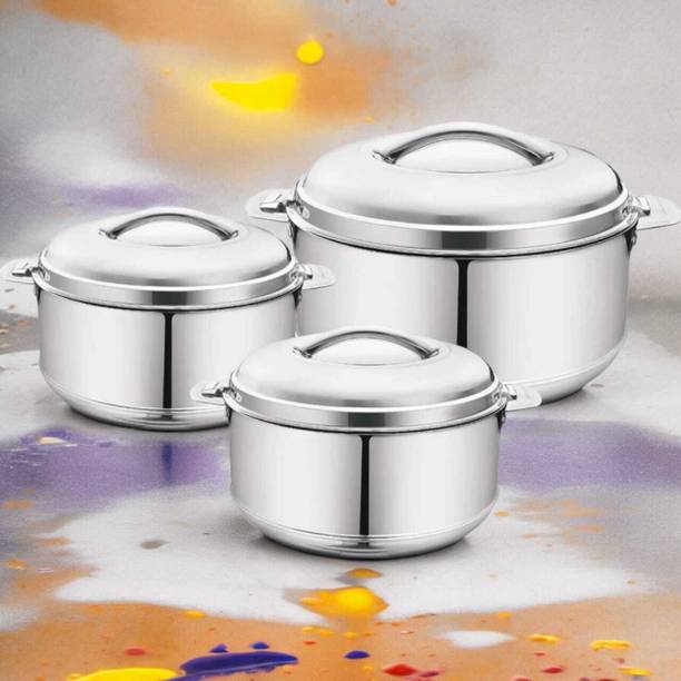 MITHALI steal casrol pak of 3 1500 2500 3500-62 Pack of 3 Thermoware Casserole Set