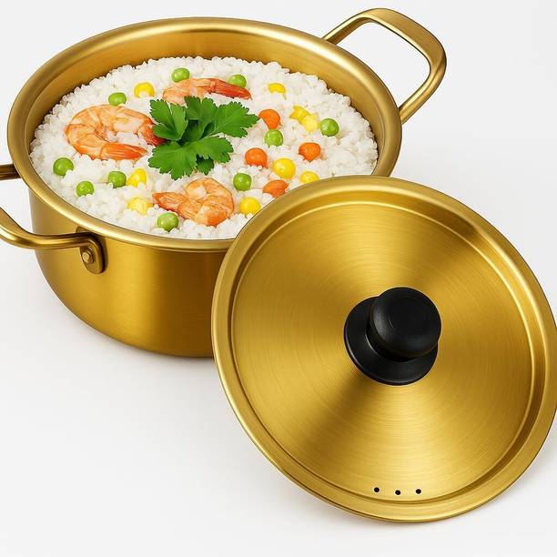 VALAJOGI Stainless Steel Casserole Cooking Pot: Milk Warmer Pot Soup Pot Cook and Serve Casserole