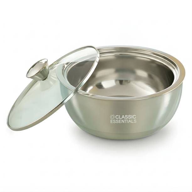 Classic Essentials Stainless Steel Double Wall Insulated Curry Serving Casserole, Serve Casserole
