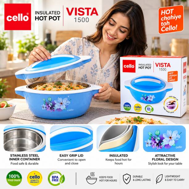 cello Cello Vista 1500 Insulated Hot Pot – 1500 ML Food Storage & Serving Casserole Thermoware Casserole