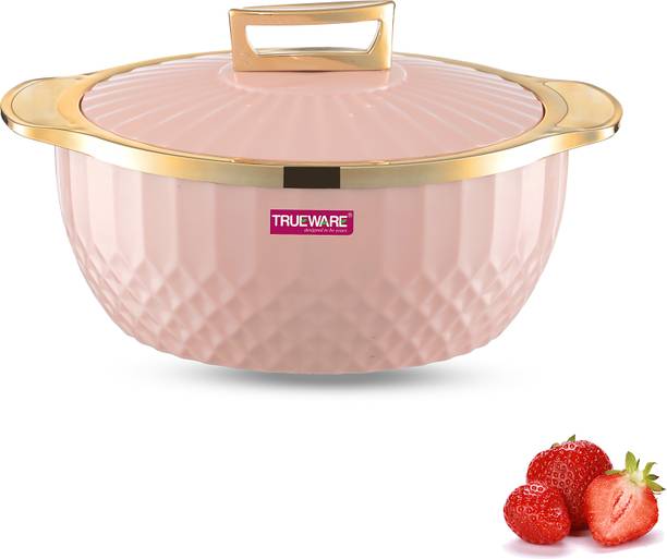 Trueware KRYSTAL Casserole Inner Steel Casserole, 1000 ml, Pink | PU Insulated Thermoware Casserole