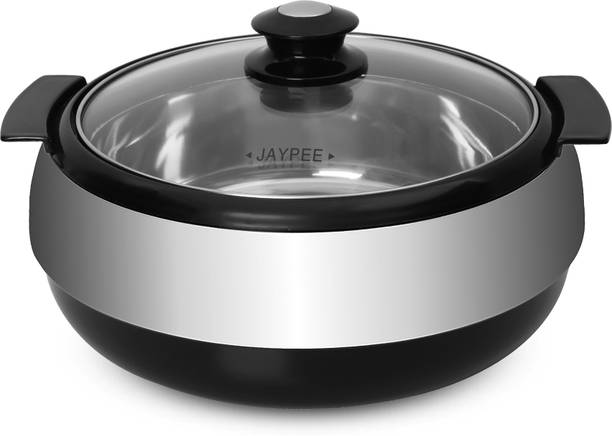 JAYPEE Glasserol Inner Steel Toughened Glass Lid Chapati Biryani Box Hotpot Serve Casserole