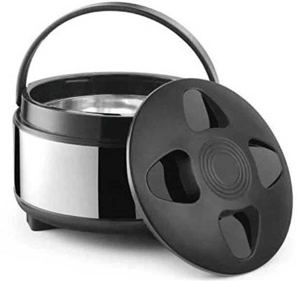 AppEasy Stainless Steel Puf Insulated Thermoware Casserole for Roti/Rice (Silver&Black) Serve Casserole